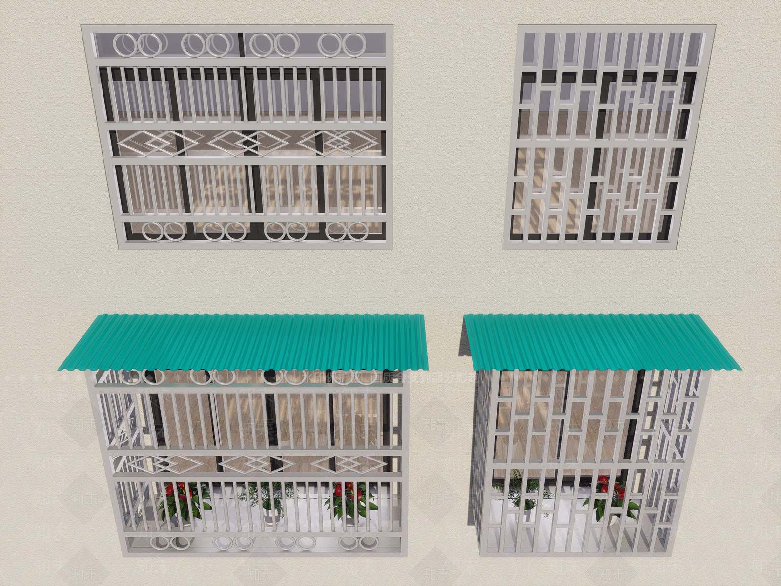 现代推拉窗SU模型下载【ID:1186155228】