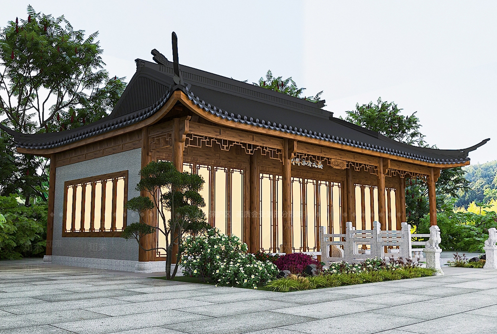 新中式中式古建3D模型下载【ID:1186159823】