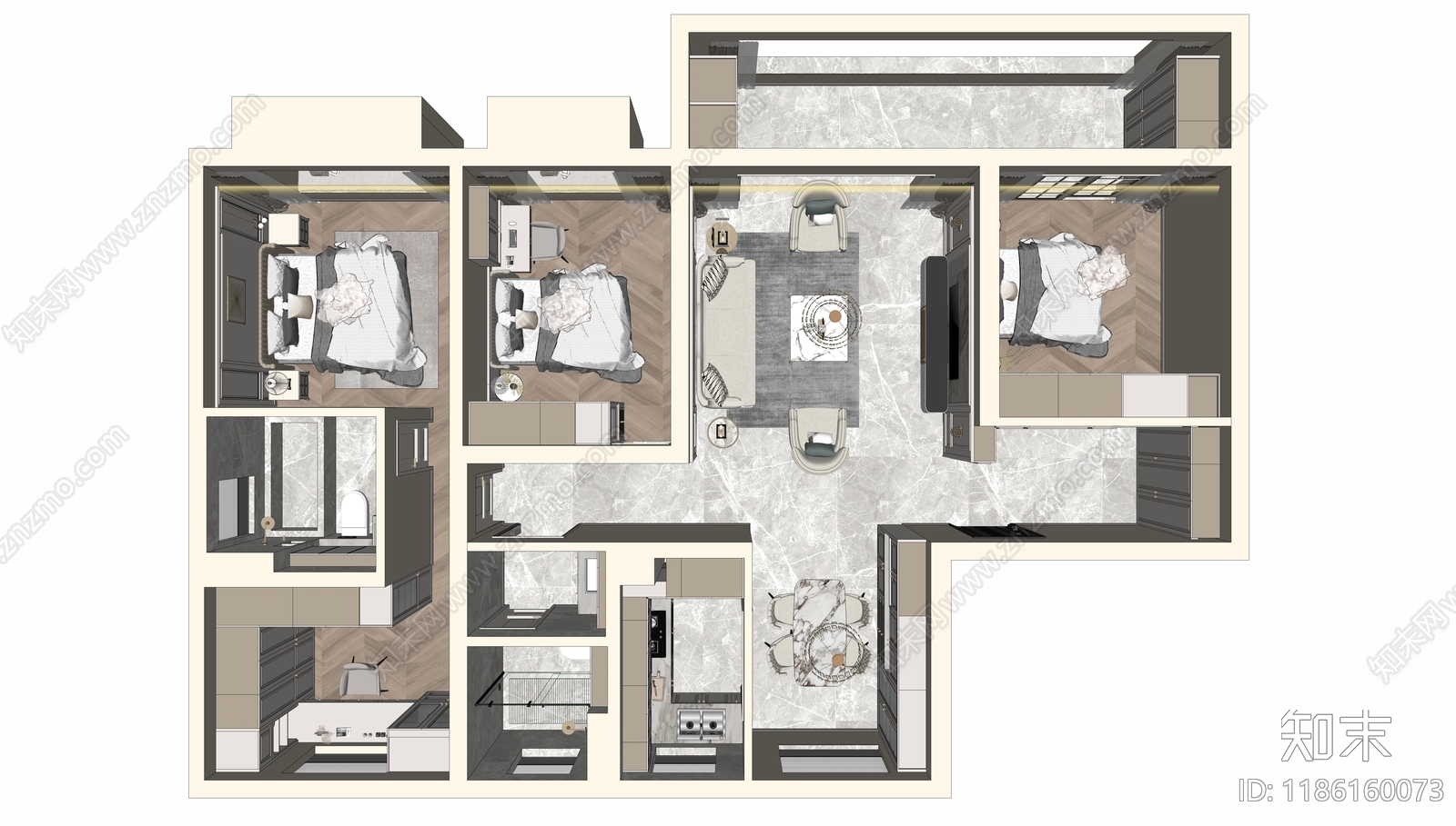 大平层施工图下载【ID:1186160073】