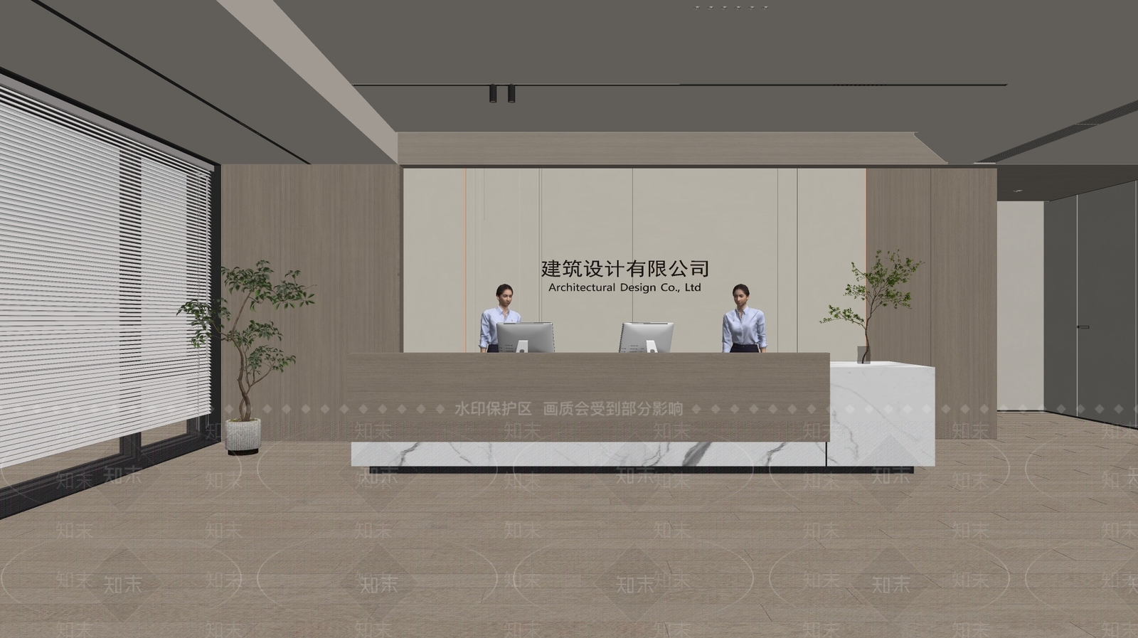现代轻奢前台SU模型下载【ID:1186161568】