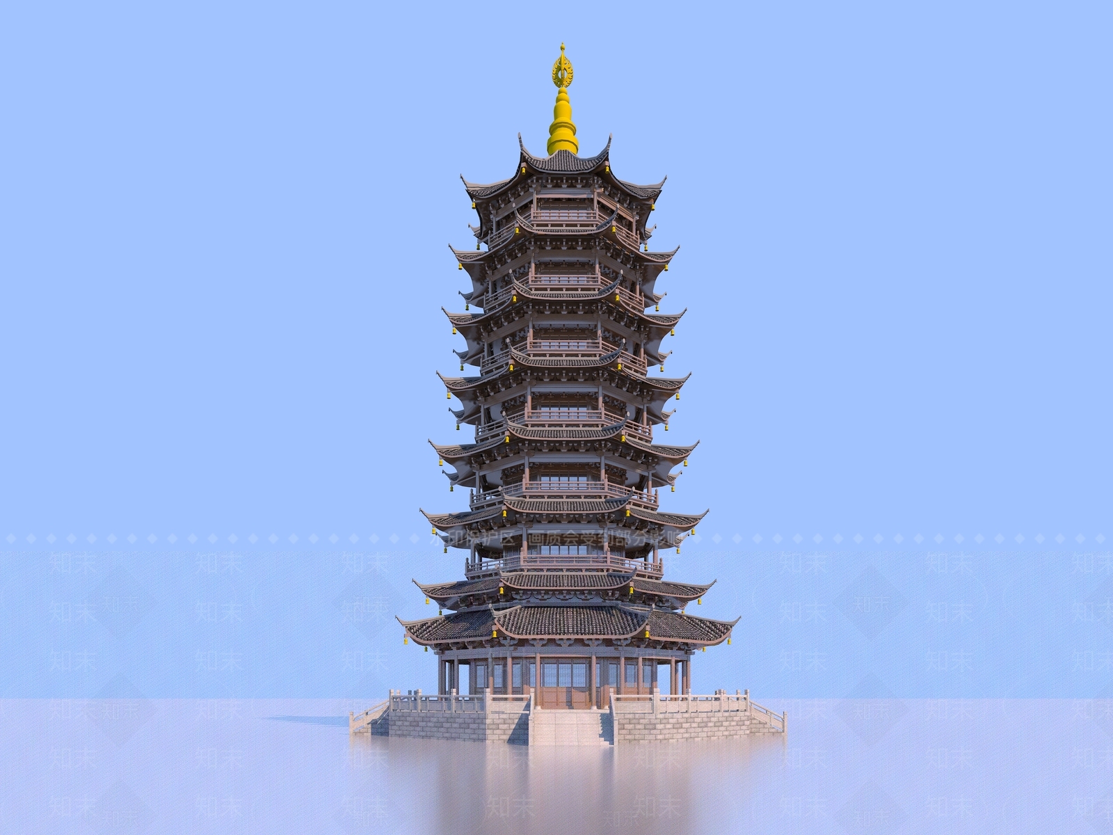 中式古建筑SU模型下载【ID:1186166815】