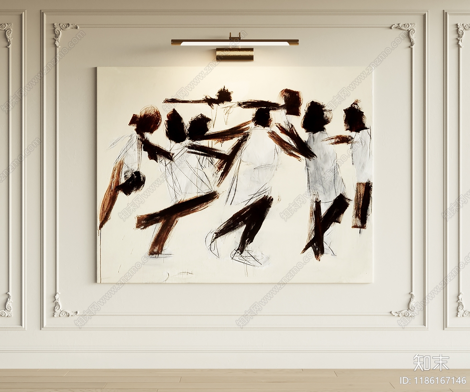 现代中古抽象画SU模型下载【ID:1186167146】