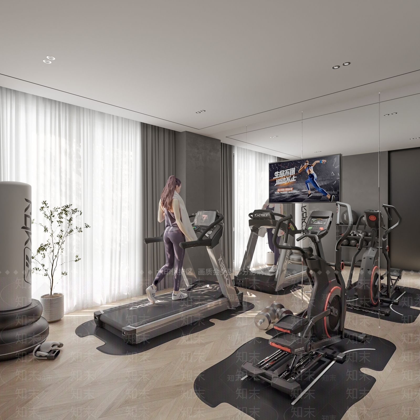 现代健身房3D模型下载【ID:1186171502】