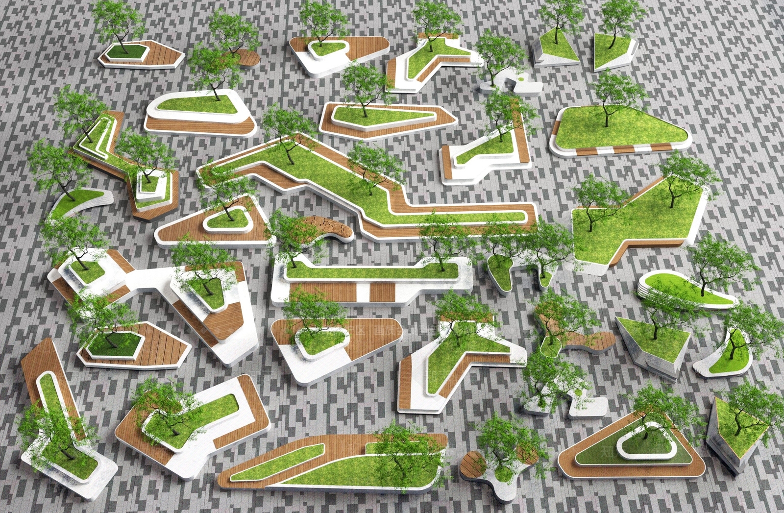 现代景观座椅SU模型下载【ID:1186175121】