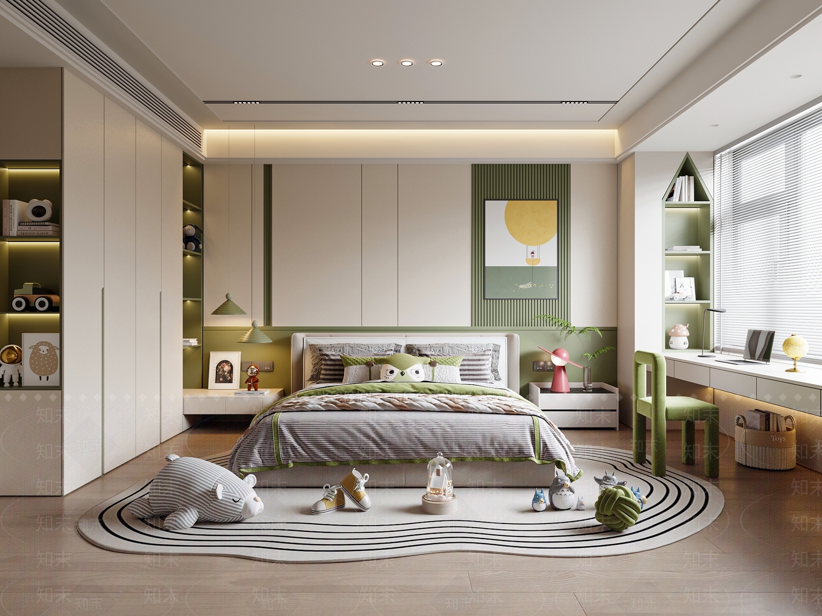 现代简约通用儿童房SU模型下载【ID:1186175982】