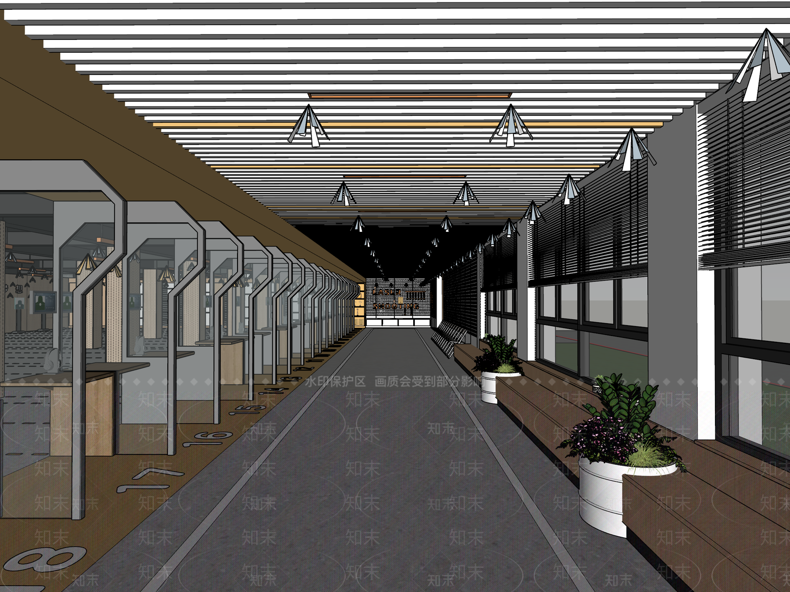 现代简约其他学校空间SU模型下载【ID:1186177170】