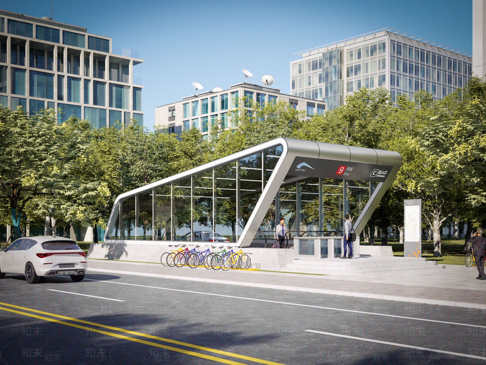 现代车站外观3D模型下载【ID:1186181487】