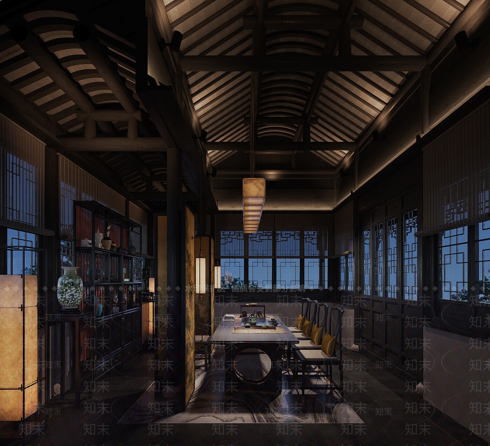 中式茶室3D模型下载【ID:1186183456】
