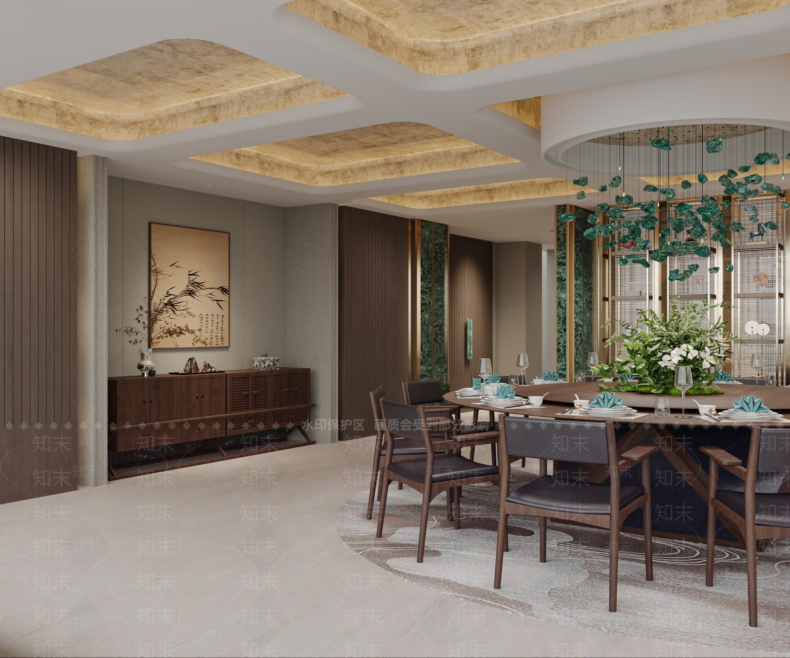 新中式包厢3D模型下载【ID:1186185164】