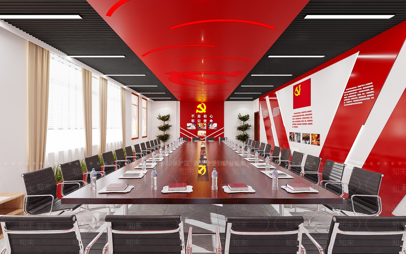 现代新中式会议室3D模型下载【ID:1186191818】