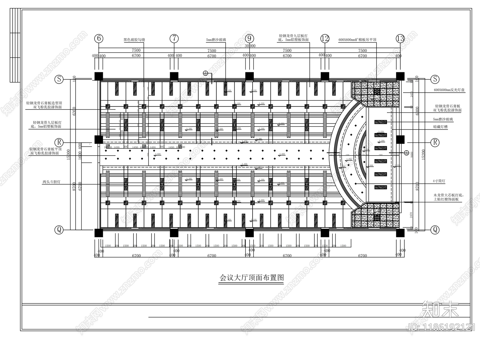 现代开放办公室cad施工图下载【ID:1186192121】
