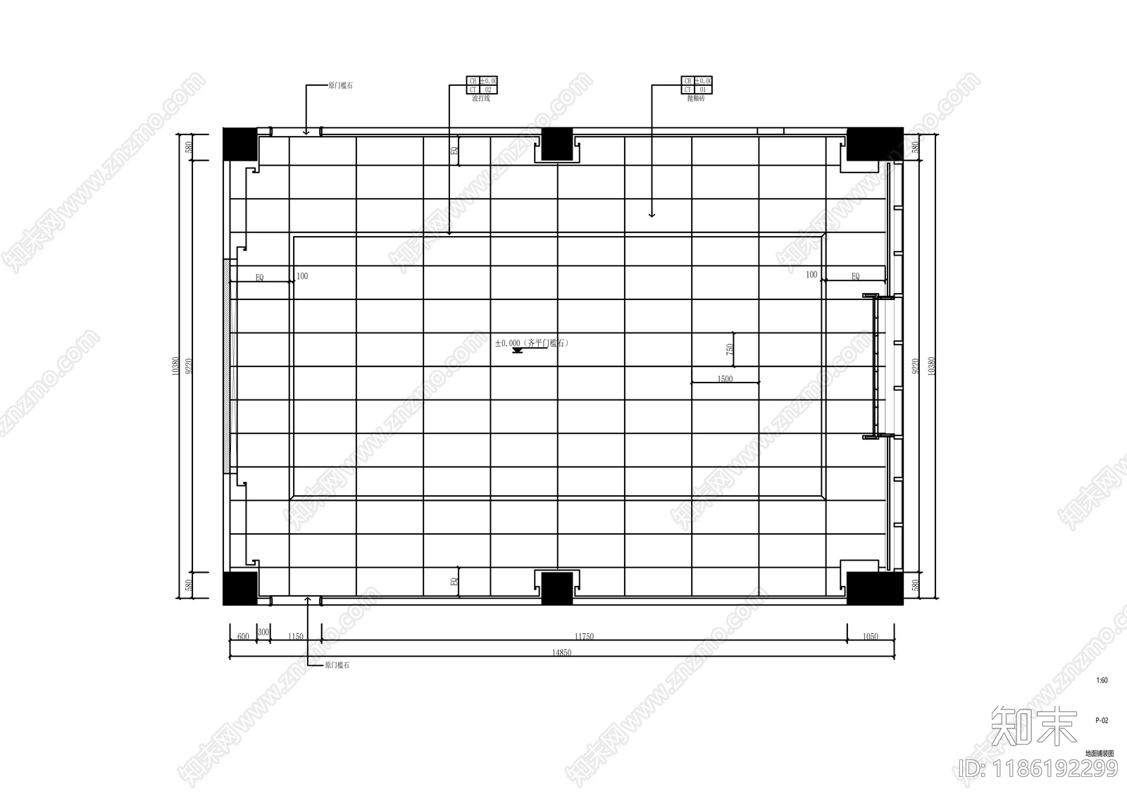 现代会议室cad施工图下载【ID:1186192299】