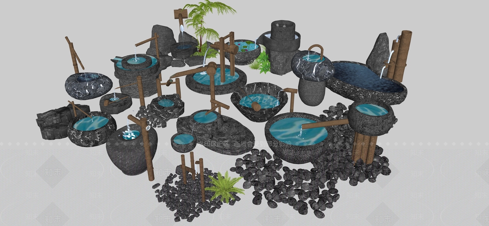 日式其他小品SU模型下载【ID:1186195189】