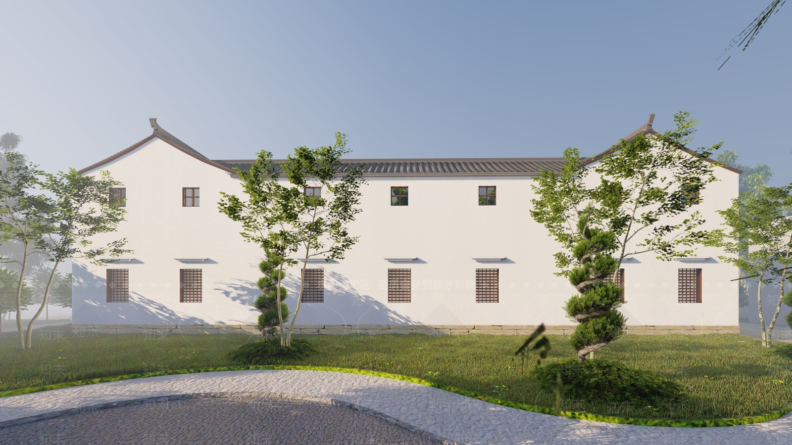 中式古建筑SU模型下载【ID:1186195657】