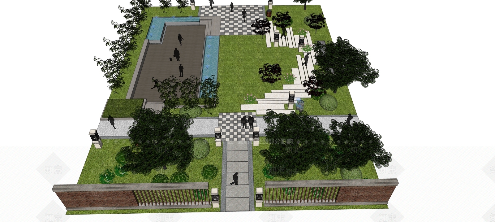 现代口袋公园SU模型下载【ID:1186197028】