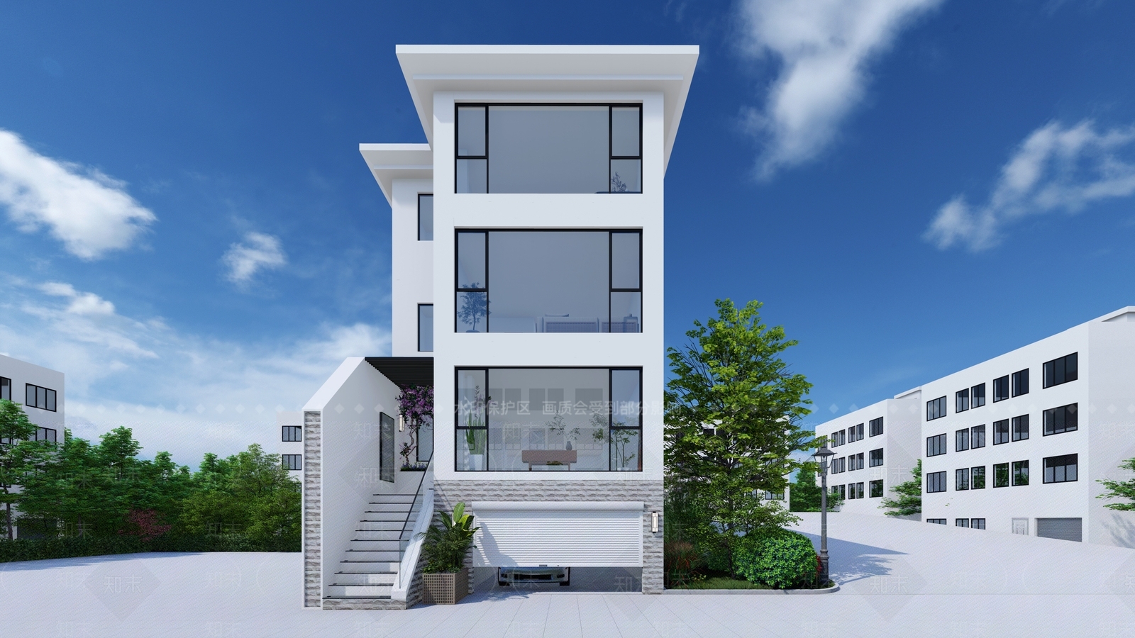 现代多层住宅SU模型下载【ID:1186199211】