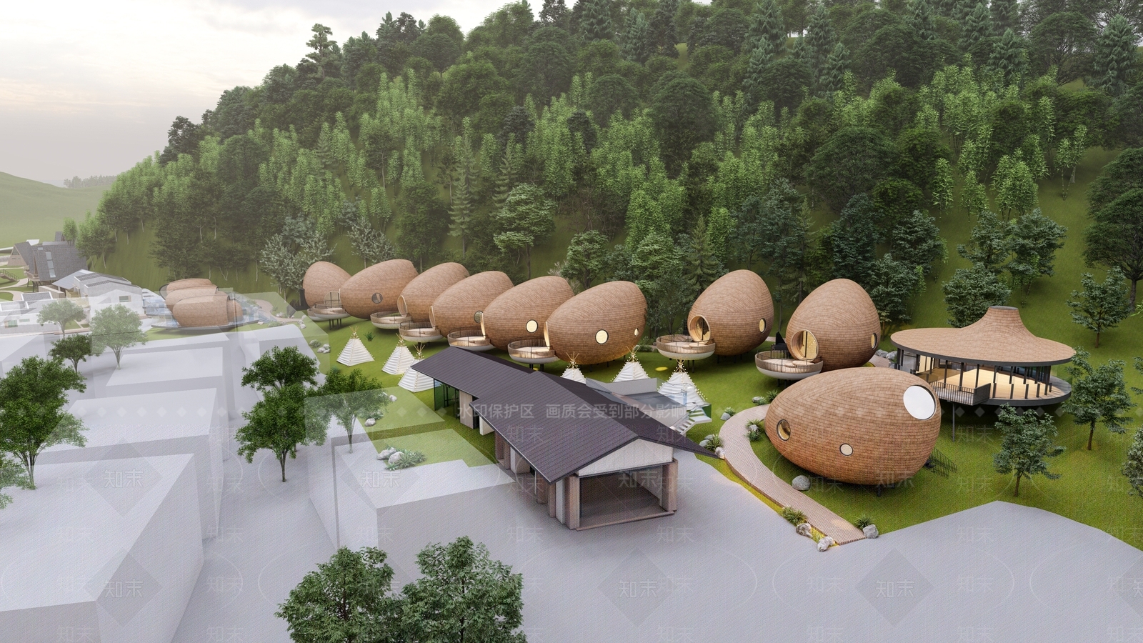 现代简约树屋SU模型下载【ID:1186312617】