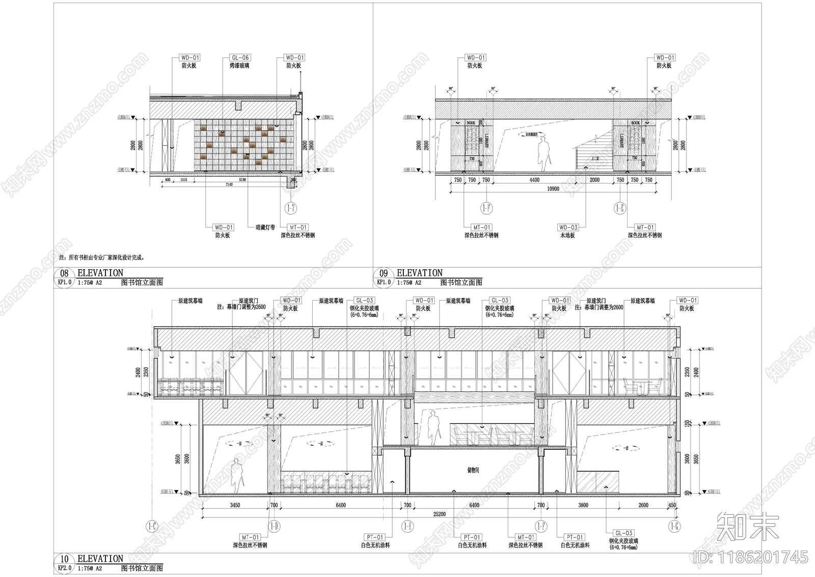 现代学校cad施工图下载【ID:1186201745】