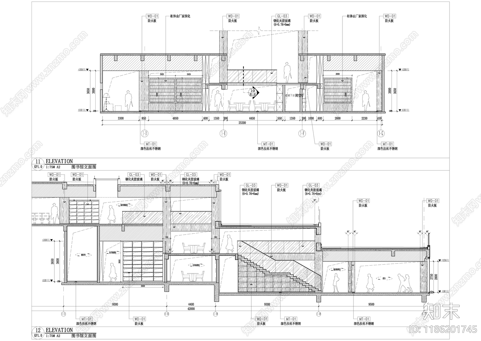 现代学校cad施工图下载【ID:1186201745】