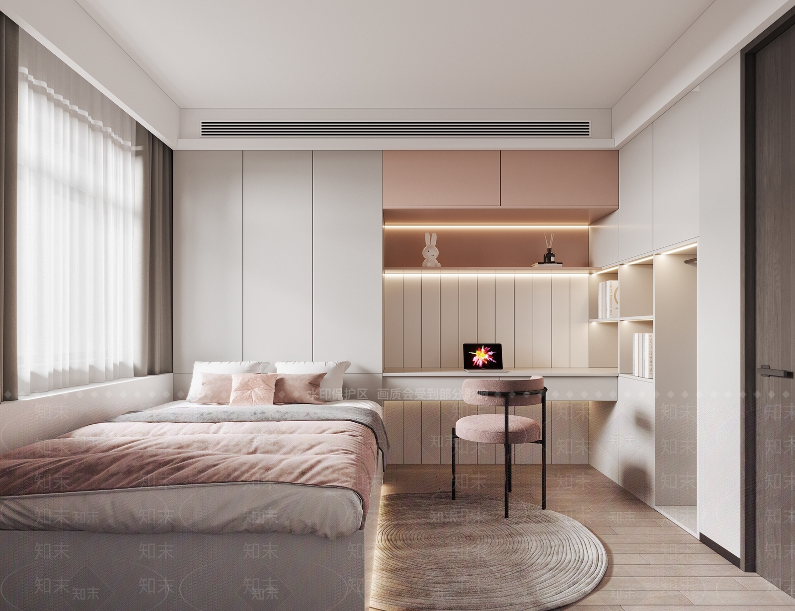 现代榻榻米卧室3D模型下载【ID:1186202581】