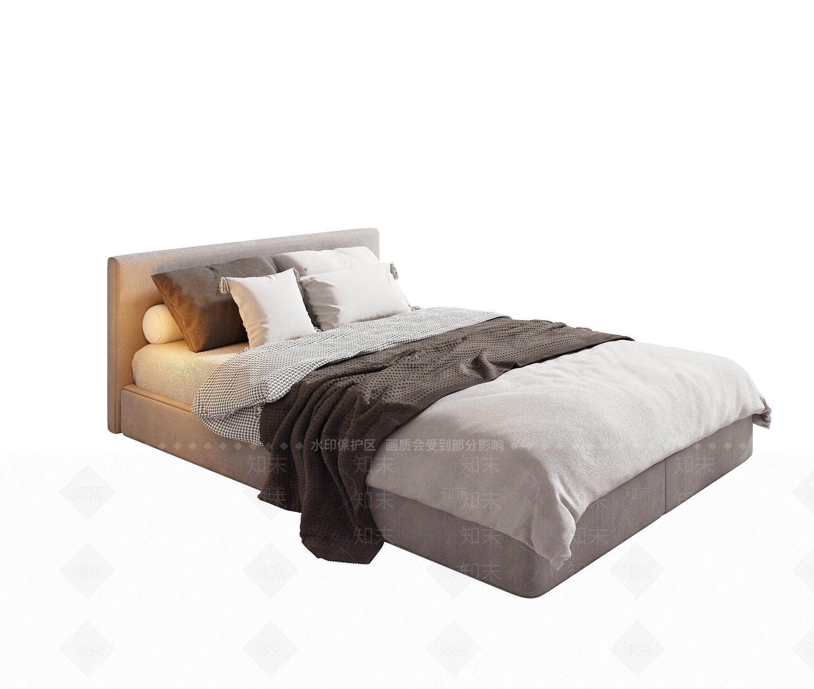 现代单人床3D模型下载【ID:1186204906】