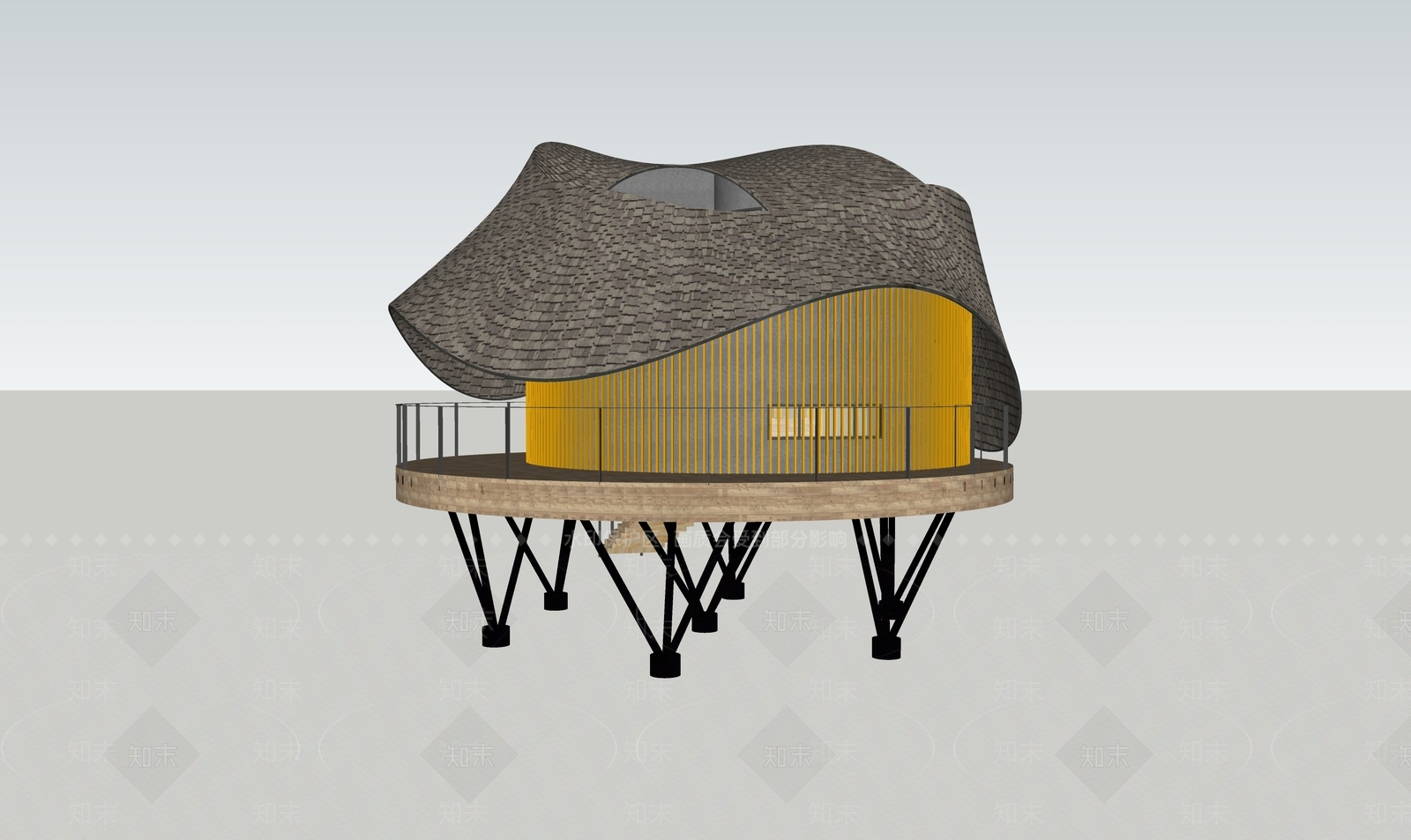 现代简约树屋SU模型下载【ID:1186206626】