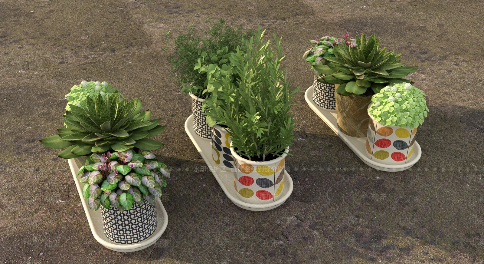 花草组合3D模型下载【ID:1186216514】