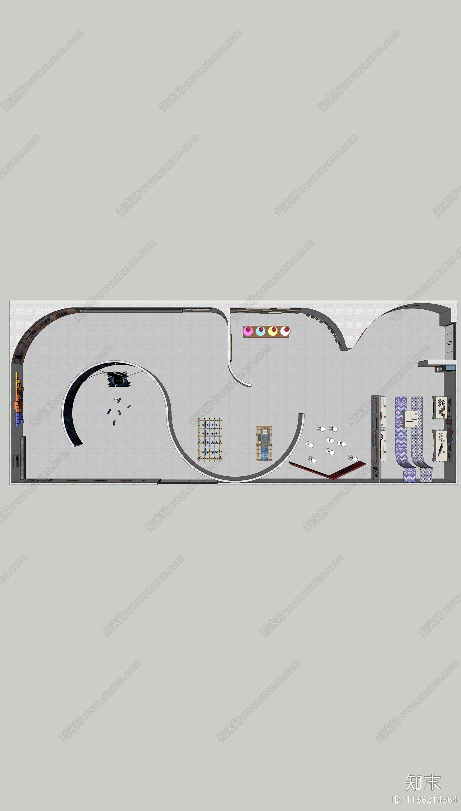 新中式简约博物馆cad施工图下载【ID:1186214664】