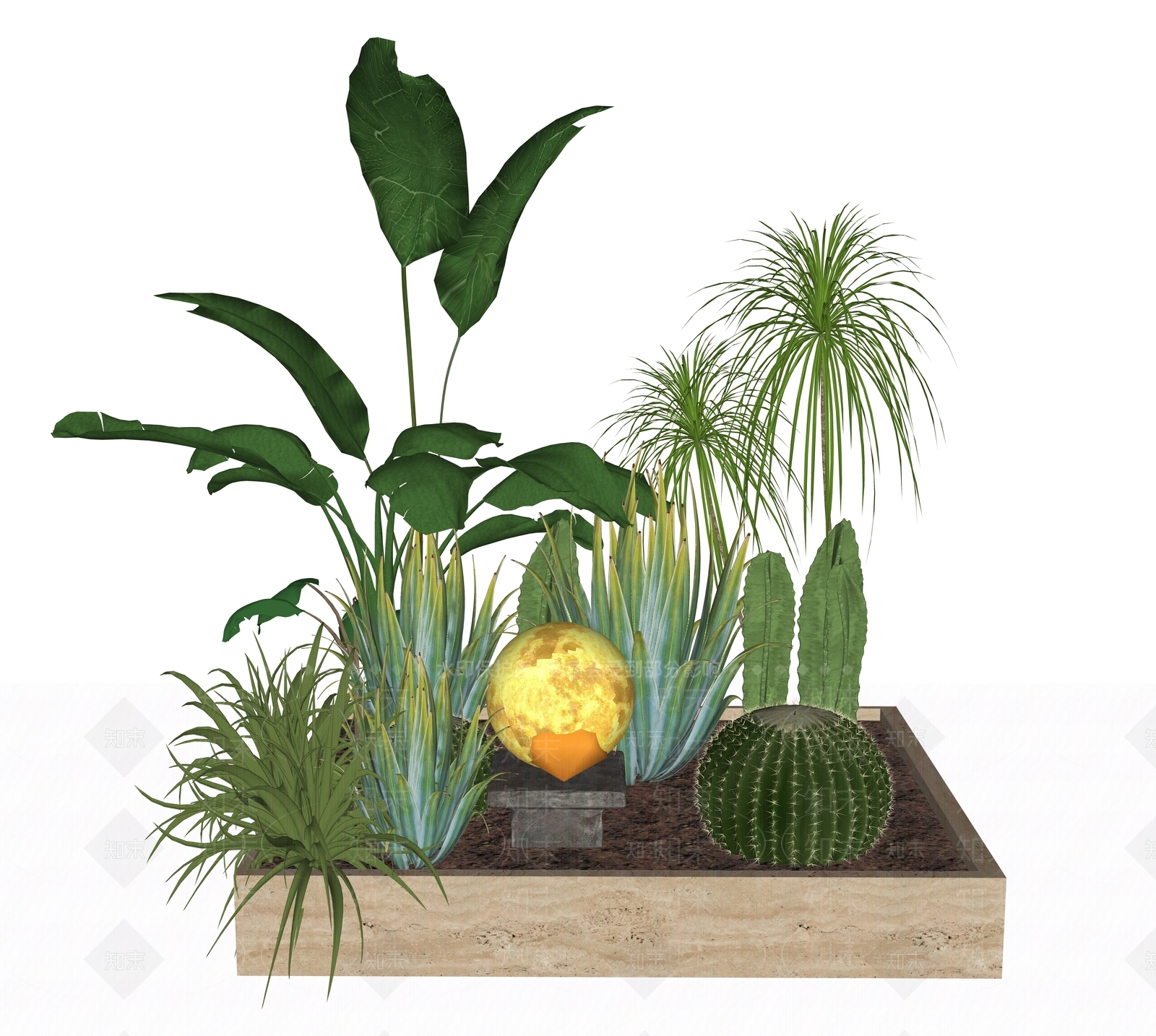 植物组合SU模型下载【ID:1186215240】