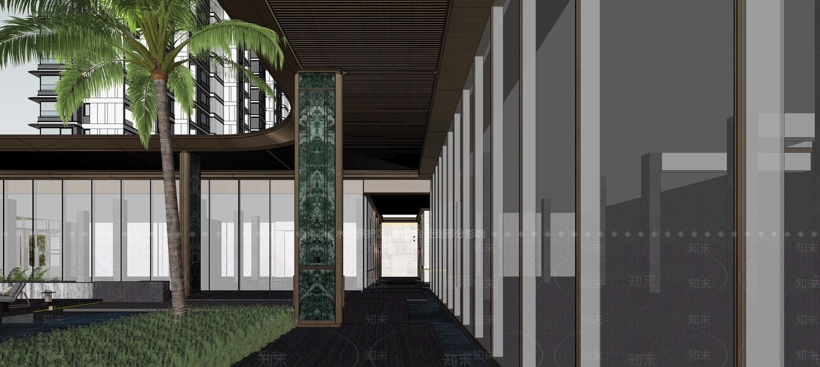 现代轻奢小区建筑SU模型下载【ID:1186216908】