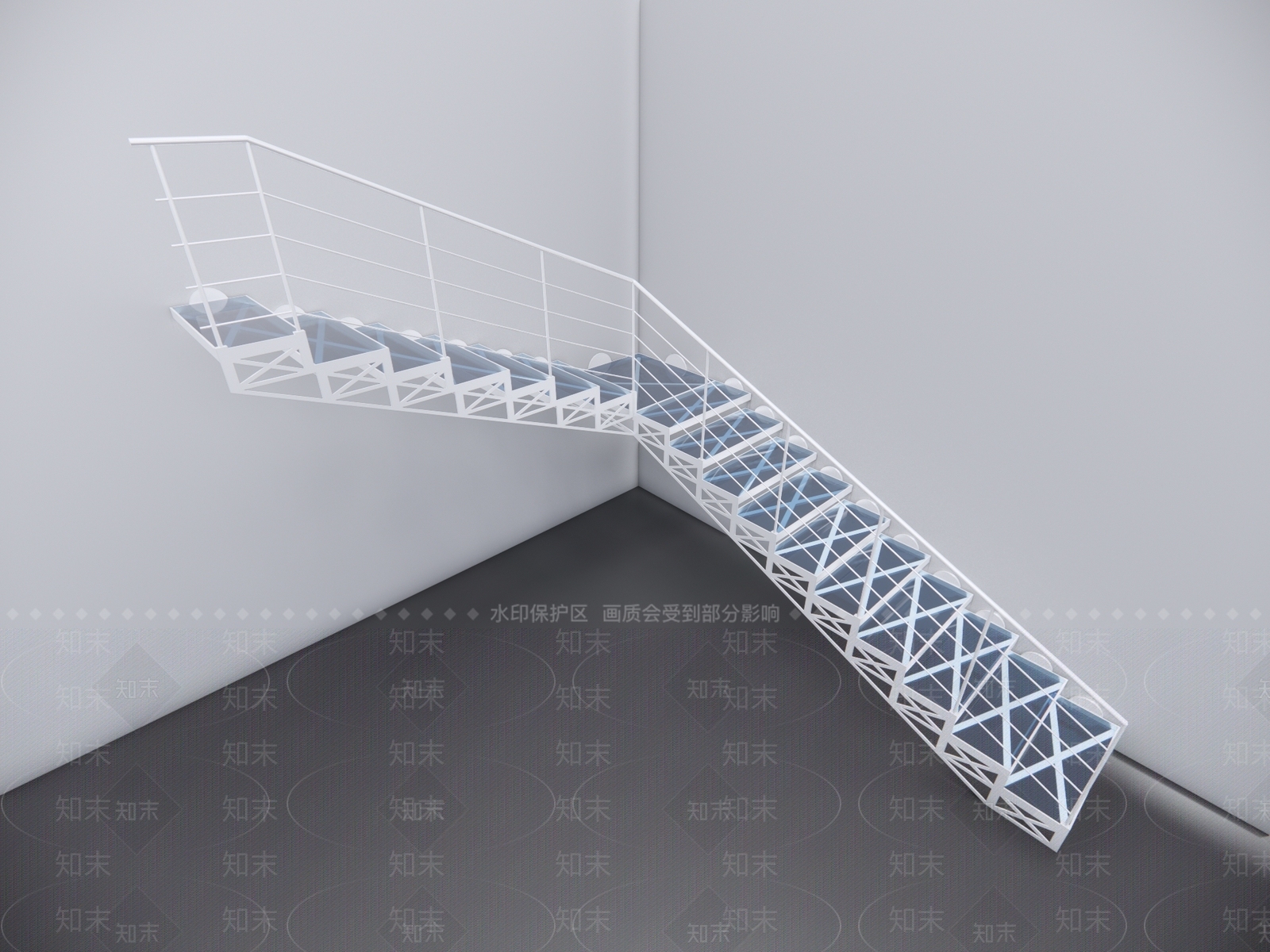 现代简约楼梯SU模型下载【ID:1186220640】