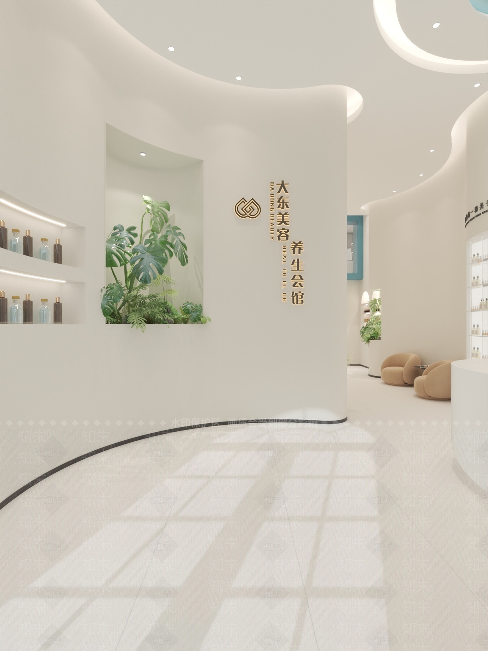 奶油美容院3D模型下载【ID:1186228092】
