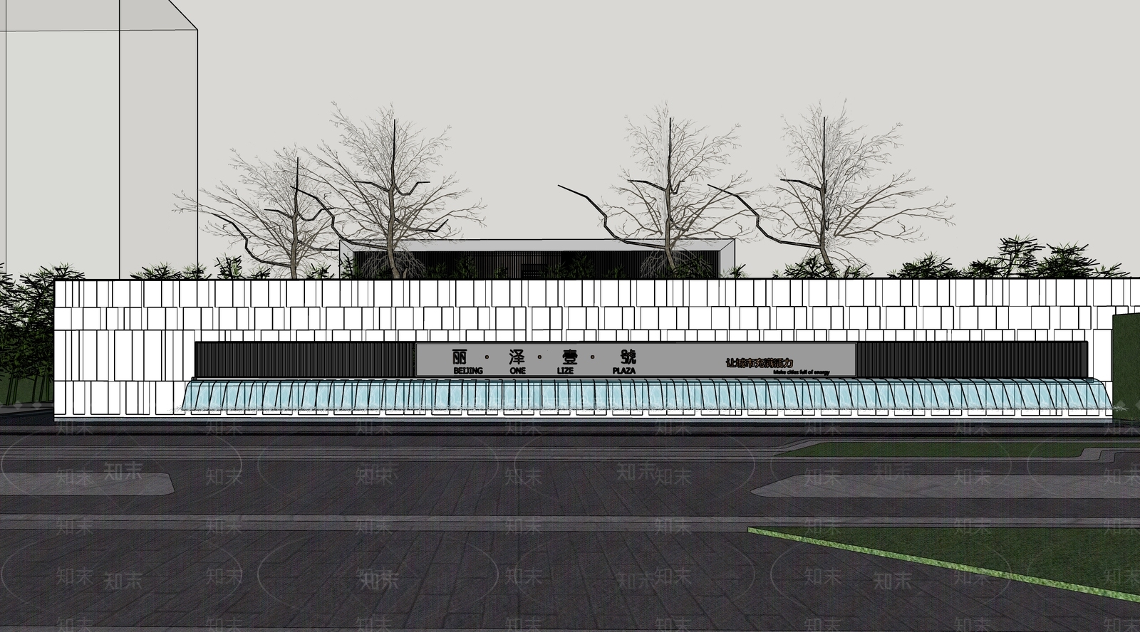 现代简约小区建筑SU模型下载【ID:1186228088】