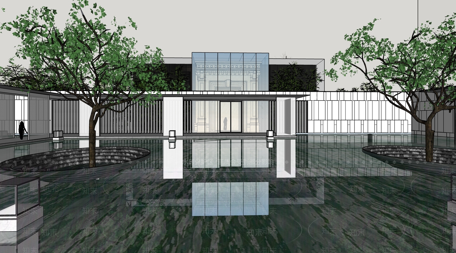 现代简约小区建筑SU模型下载【ID:1186228088】