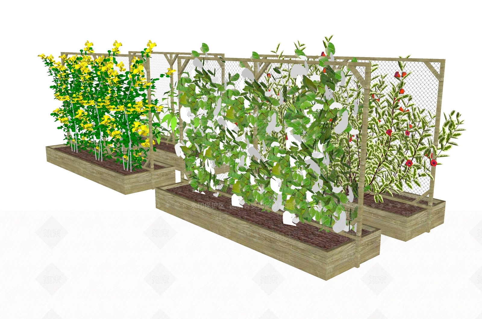 现代屋顶花园SU模型下载【ID:1186228713】