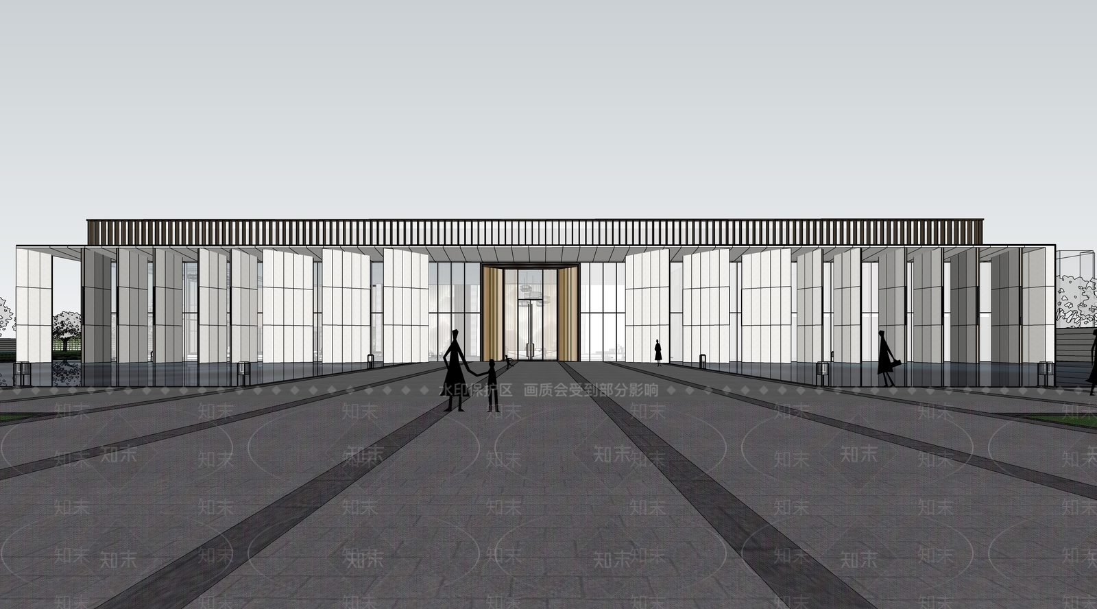 现代极简小区建筑SU模型下载【ID:1186229079】