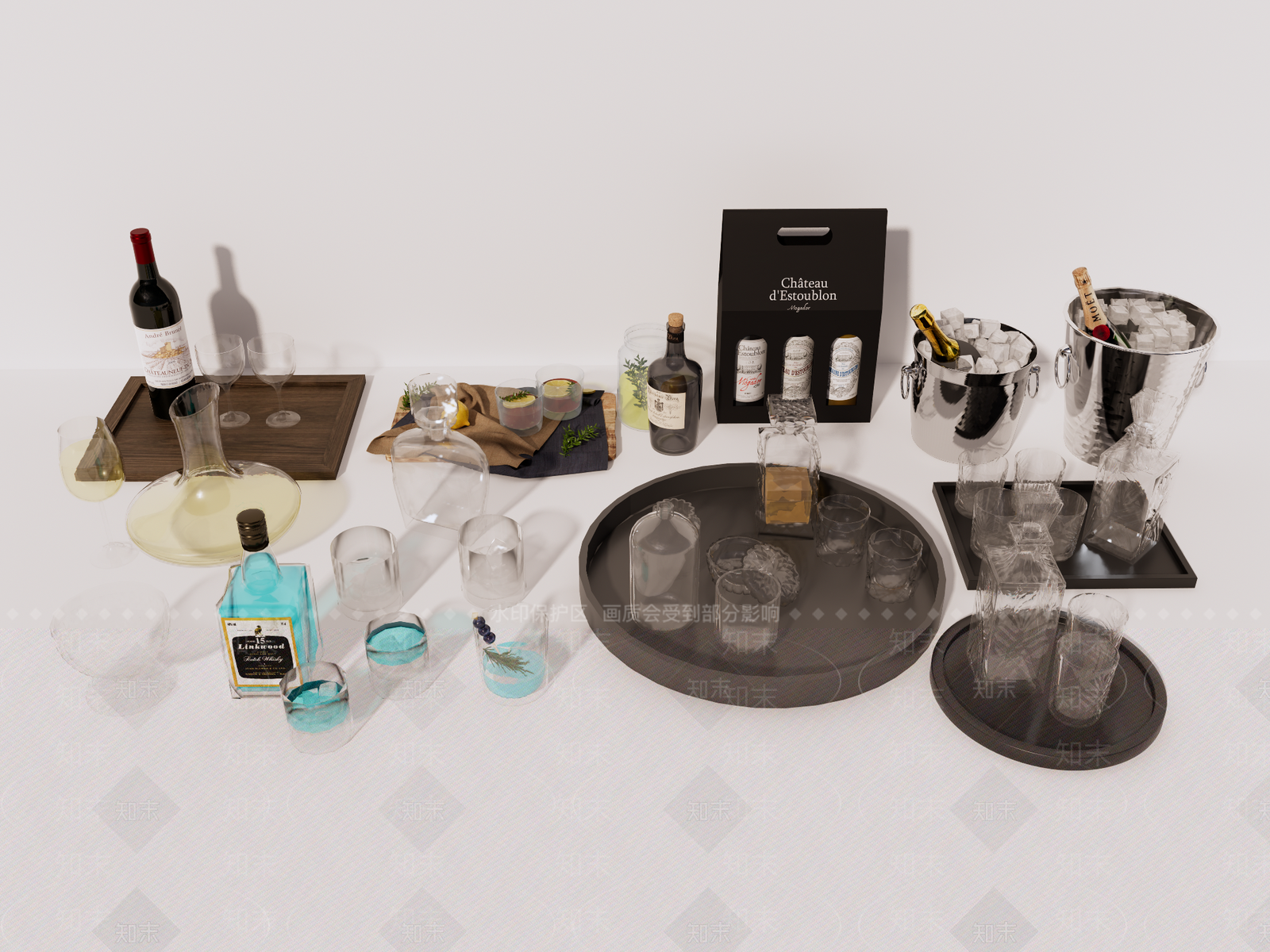 酒具SU模型下载【ID:1186228971】