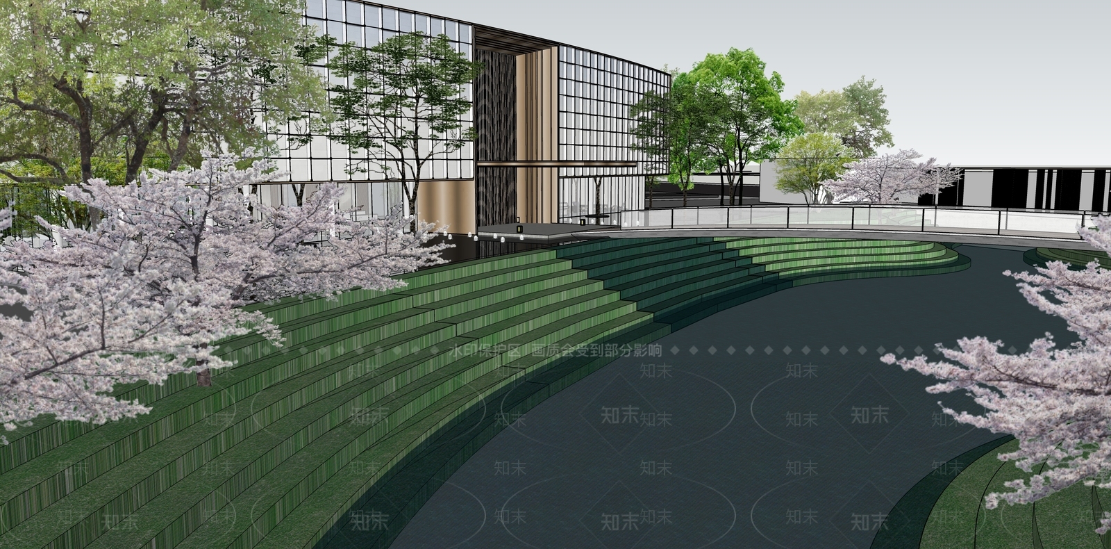 现代轻奢小区建筑SU模型下载【ID:1186229230】