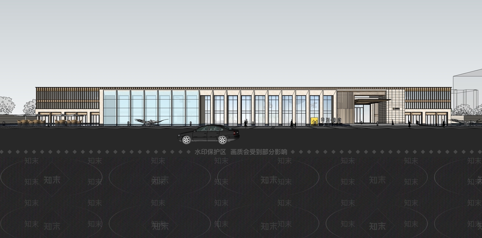 现代轻奢小区建筑SU模型下载【ID:1186229602】