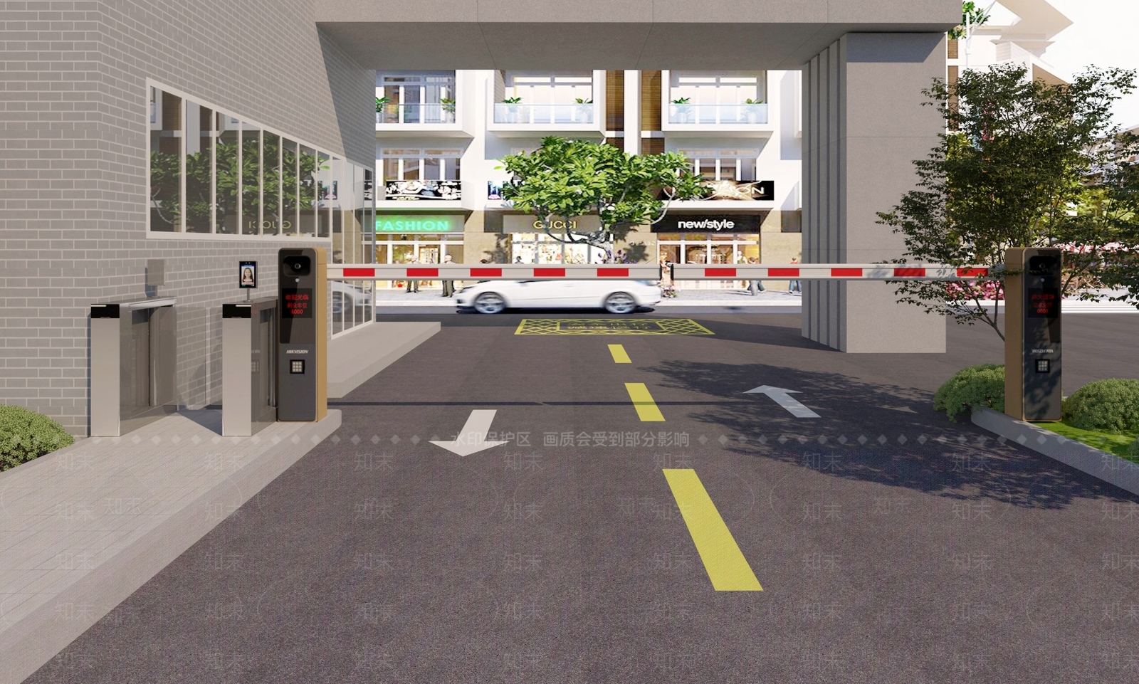 现代简约户外停车场3D模型下载【ID:1186230886】