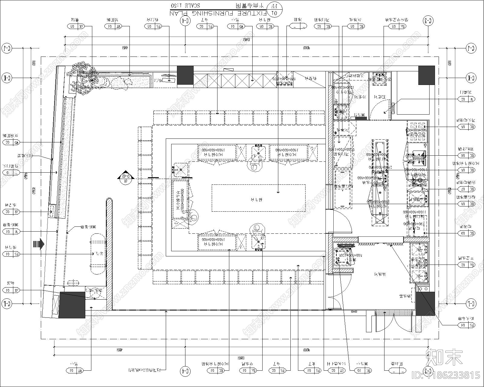 日式其他餐饮空间cad施工图下载【ID:1186233815】