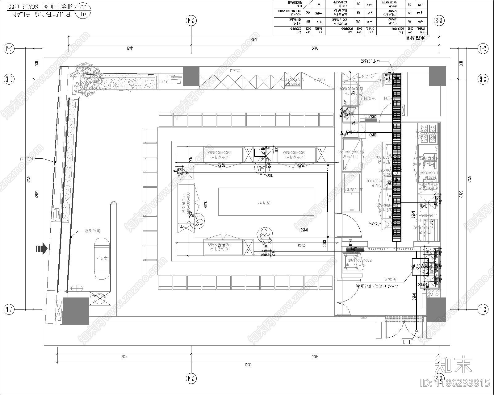 日式其他餐饮空间cad施工图下载【ID:1186233815】