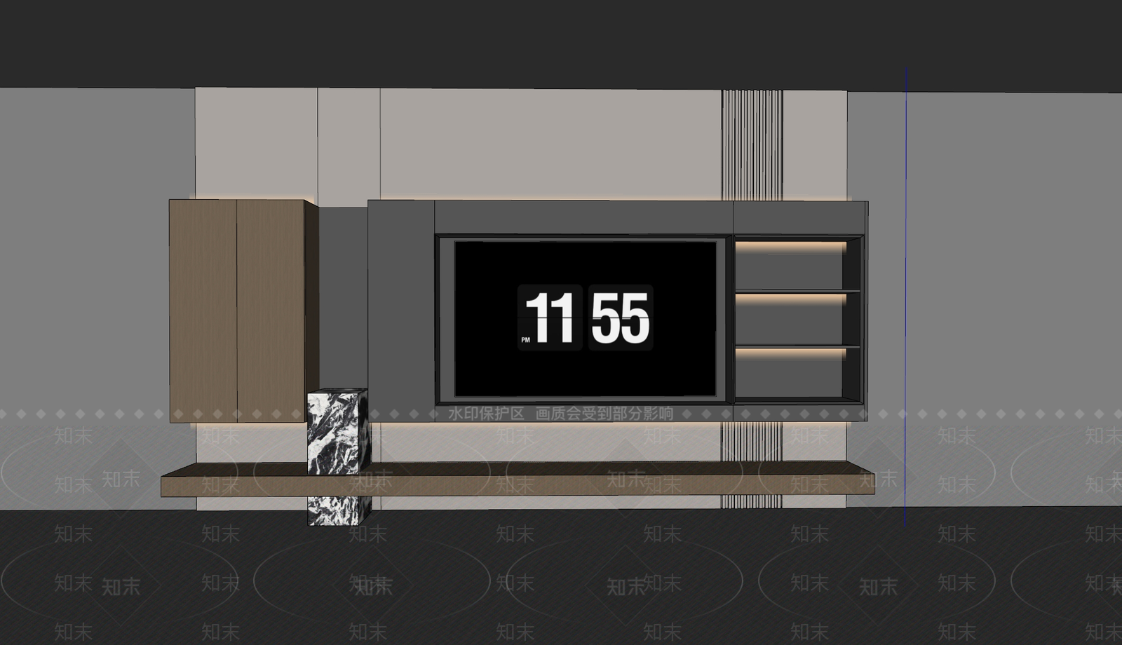 现代简约电视柜SU模型下载【ID:1186234328】