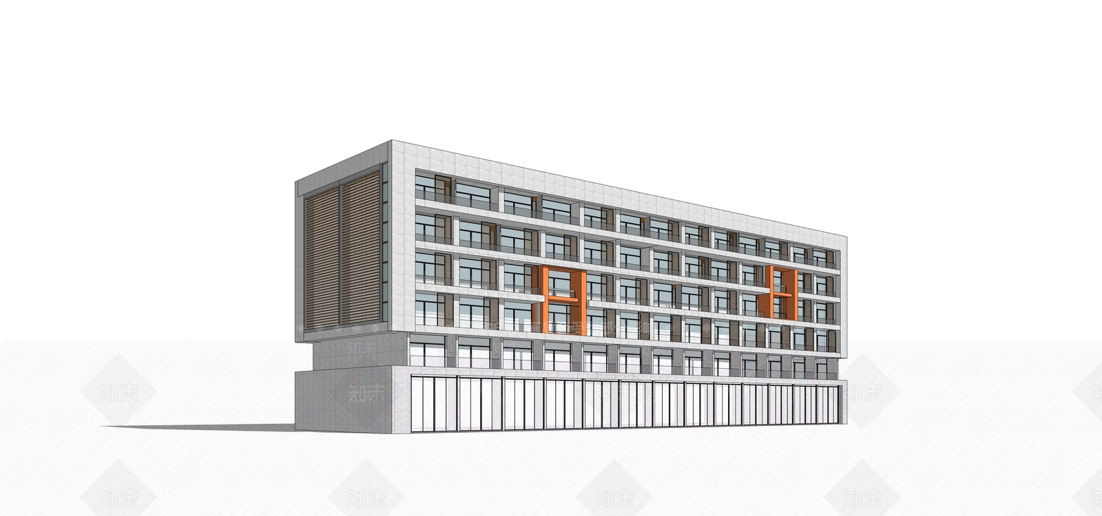 现代学校建筑SU模型下载【ID:1186234526】