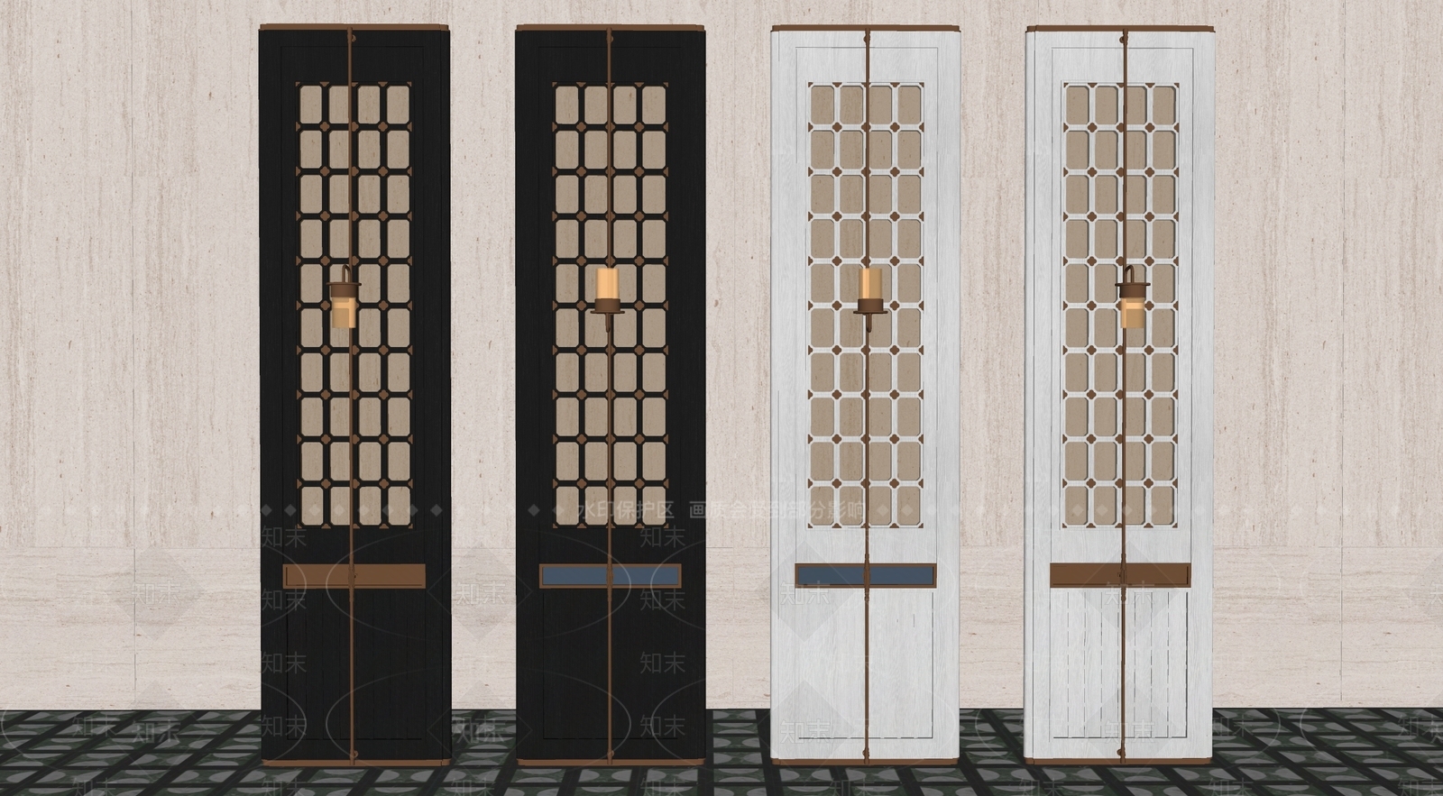 现代意式屏风SU模型下载【ID:1186235150】