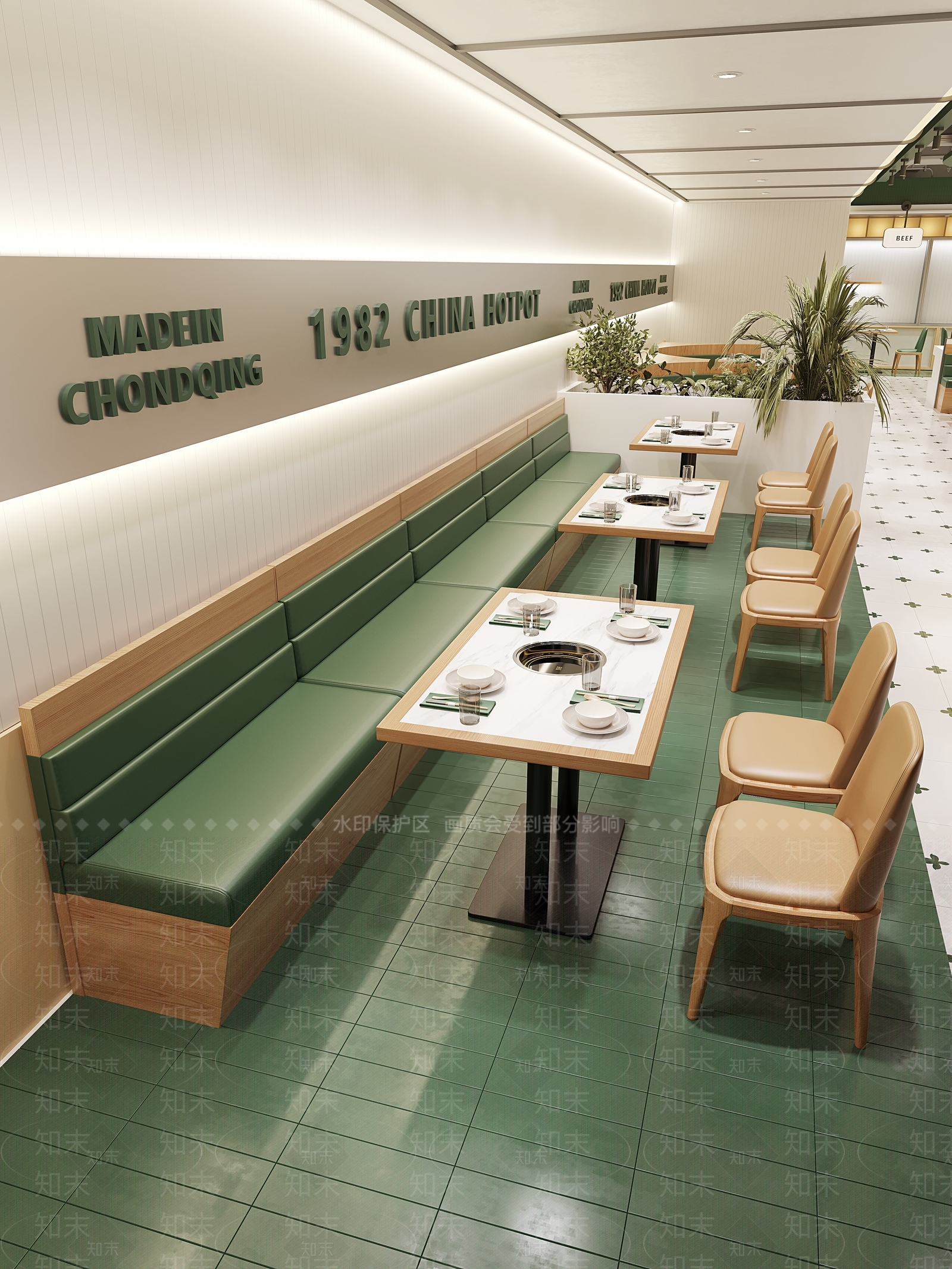 侘寂复古火锅店SU模型下载【ID:1186266211】