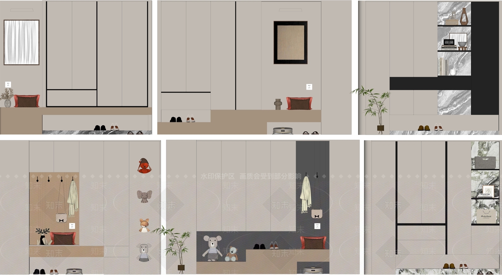 现代鞋柜SU模型下载【ID:1186237979】