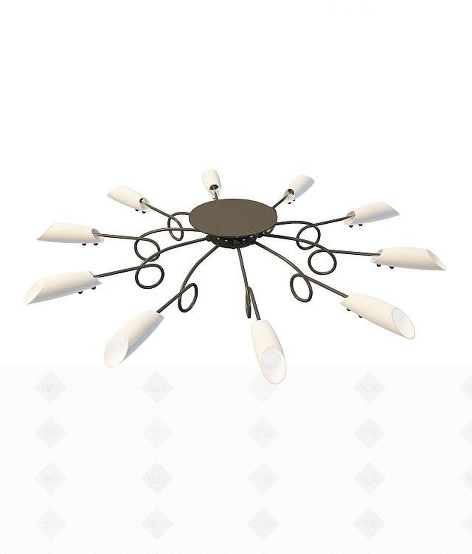 现代灯具组合3D模型下载【ID:1186360488】