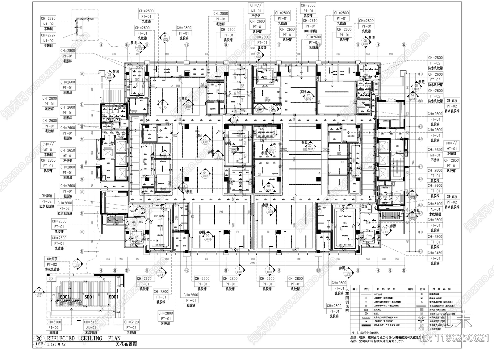 现代整体办公空间cad施工图下载【ID:1186250621】