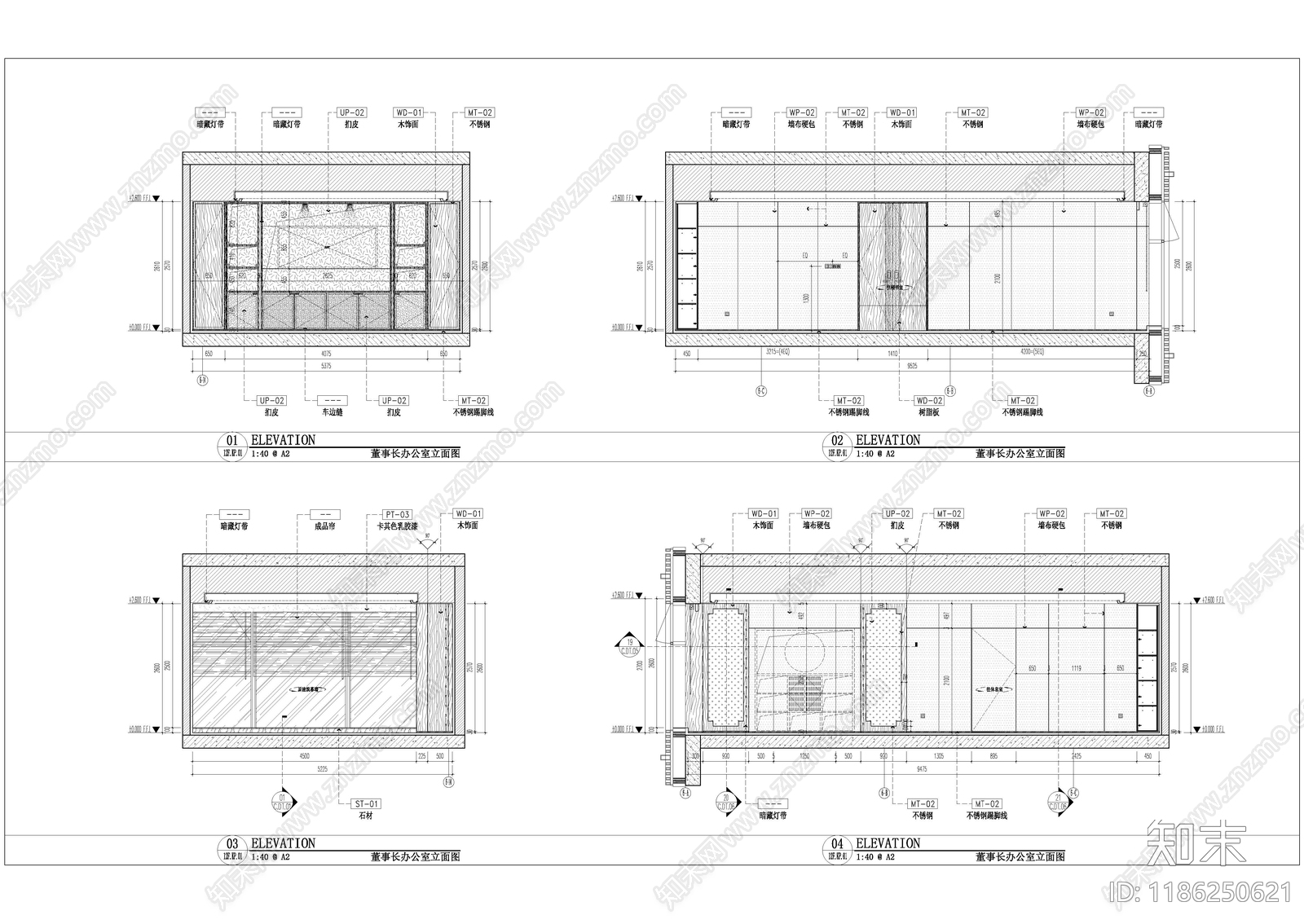 现代整体办公空间cad施工图下载【ID:1186250621】